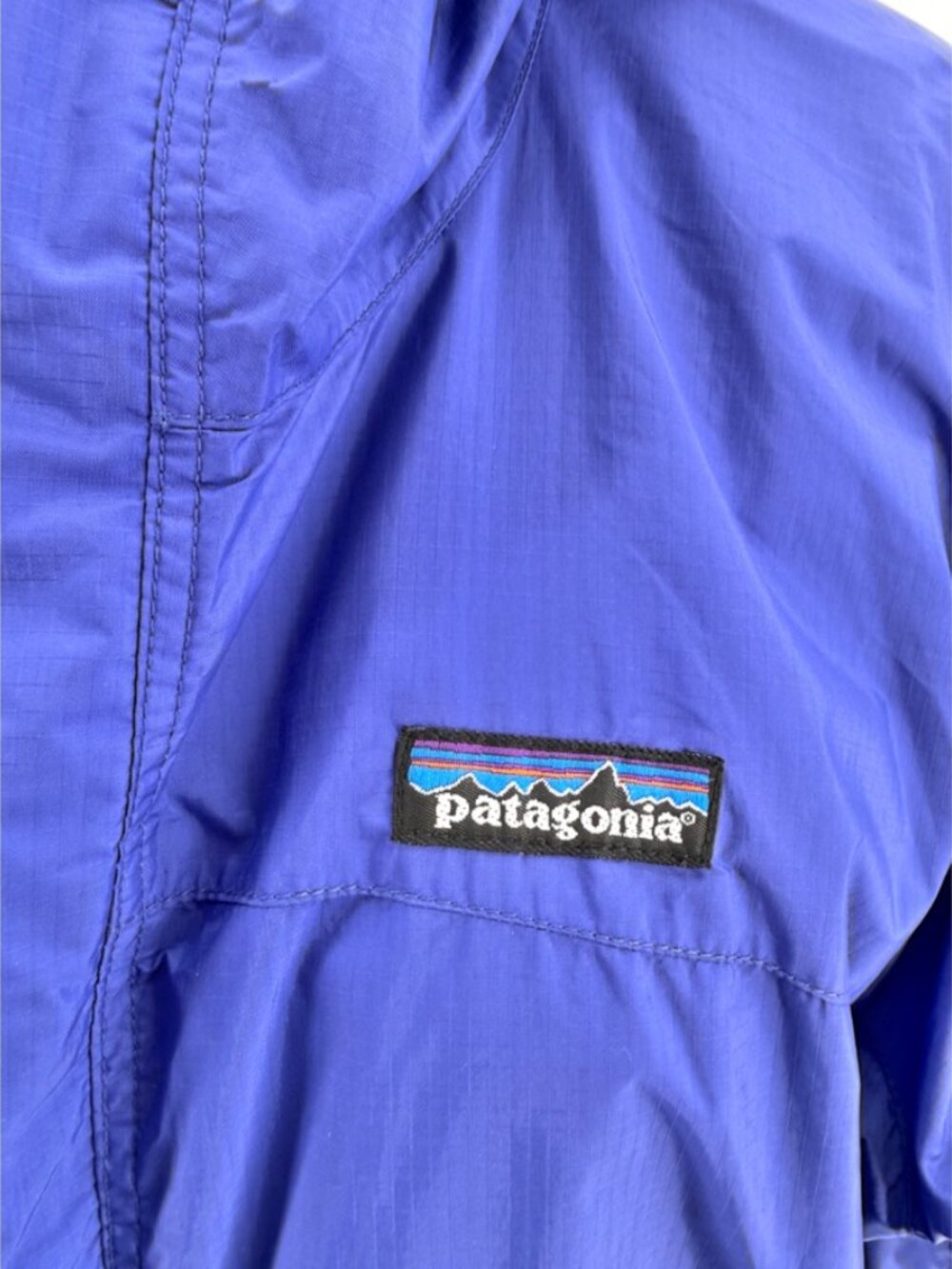 PATAGONIA Spellcell Full Zip Hooded Windbreaker Jacket 90s Vtg Blue M - Picture 3 of 16